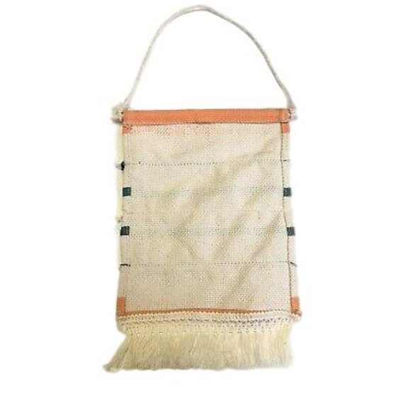 Striped Burlap Cute Hanging Wall Sign With Tassels - Picture 2 of 2